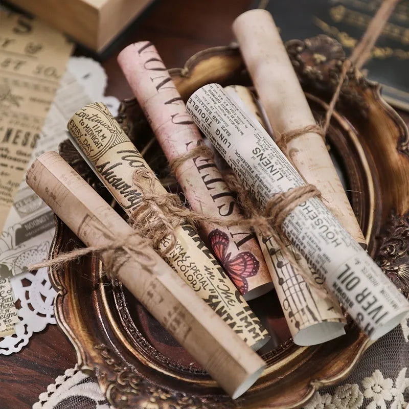 Retro classical letters paper decoration for journals in vintage colours