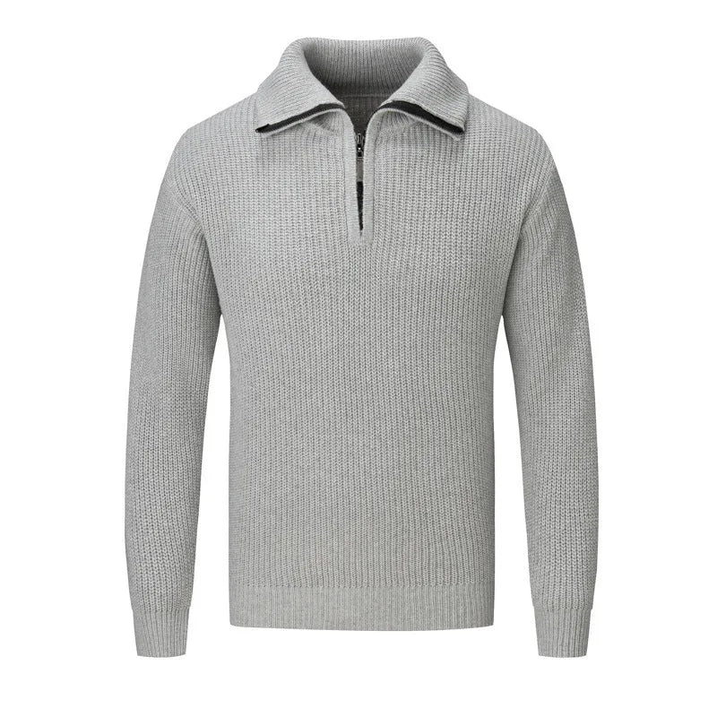 Men's loose fit solid colour pullover sweater in black, camel, dark grey, or white and grey options
