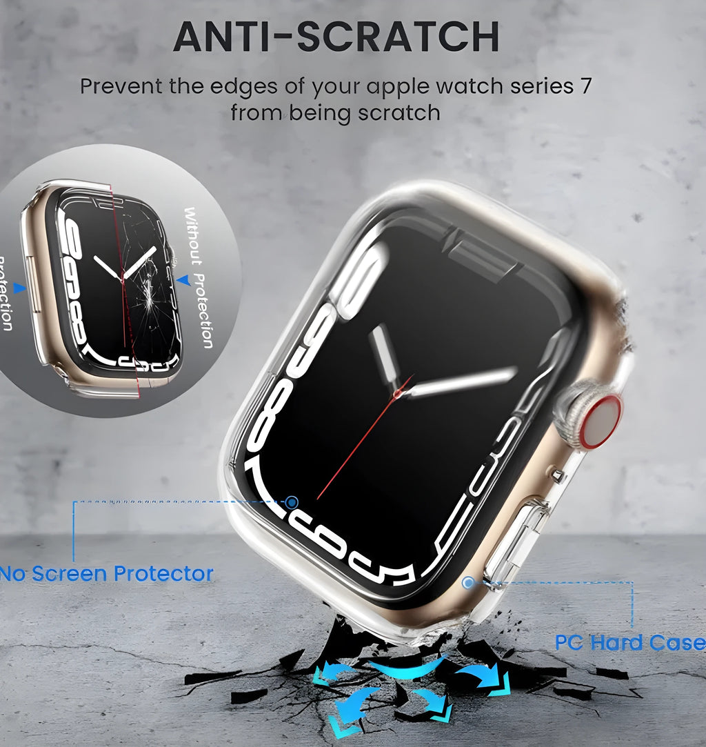 PC Tempered Film Watch Case for smartwatches in multiple colours and sizes