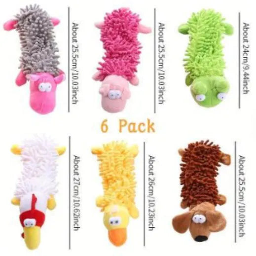 Brown dog design horse molar plush chew toy with microfiber filling and squeaker