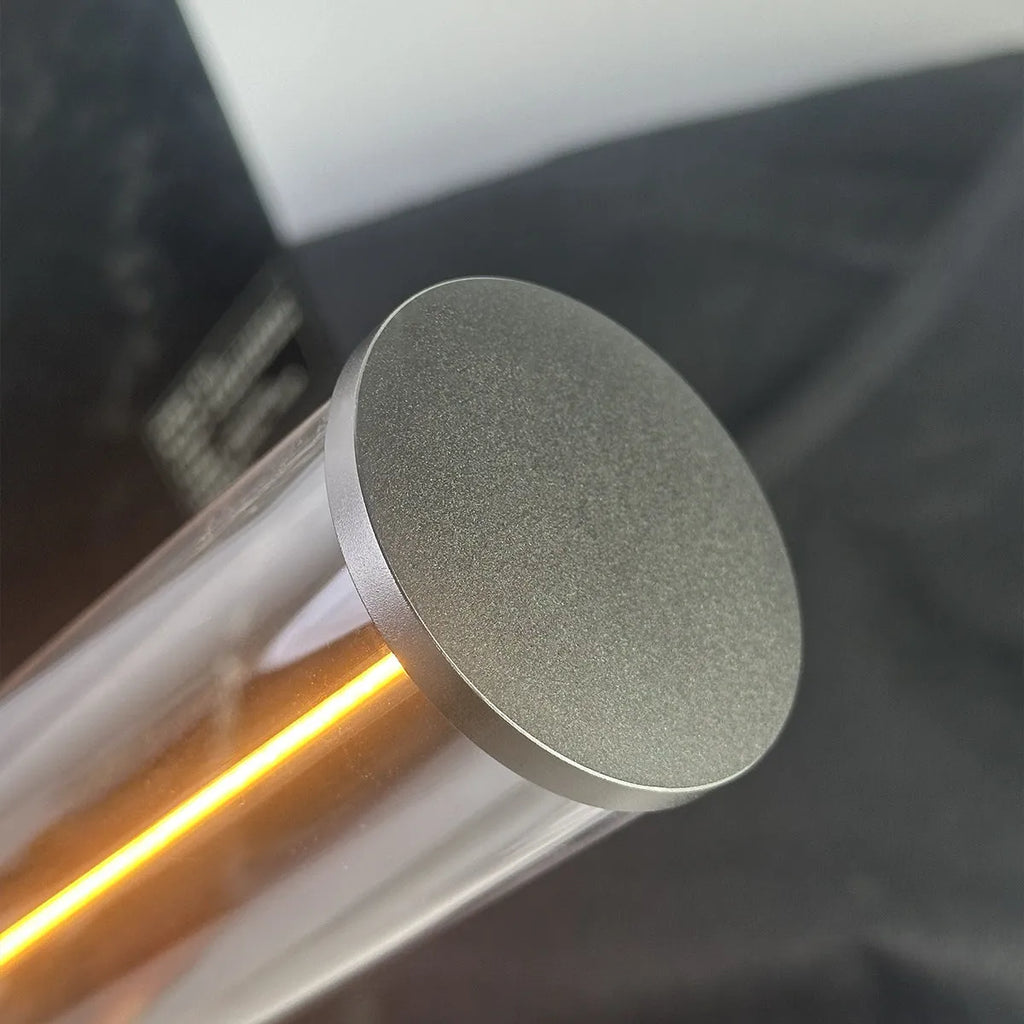 Modern glass LED light strip with magnetic base measuring 53mm wide by 234mm tall