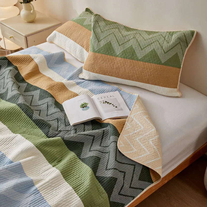 Pure cotton printed bed sheet three-piece set in modern design for 2.2 metre bed frame