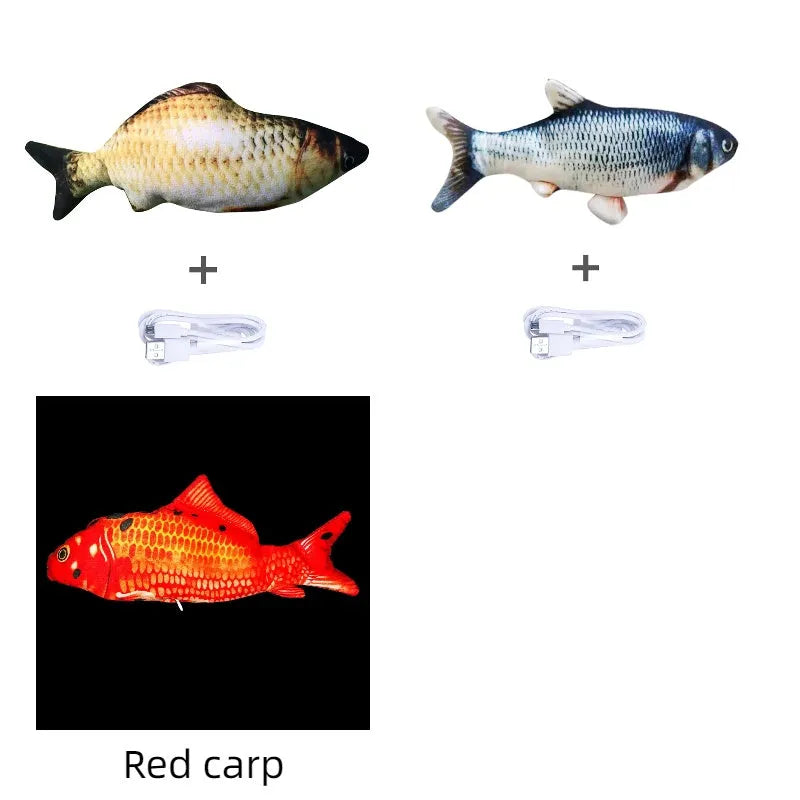 30cm long multicolour electric jumping fish simulation cat toy with USB cable