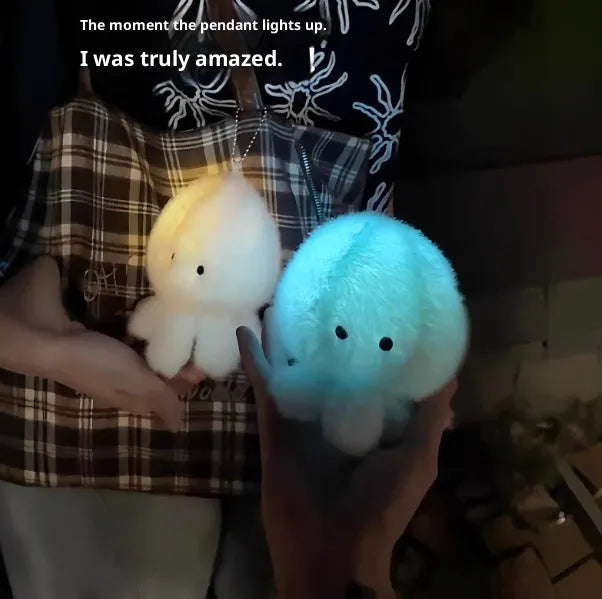 LED light-up glowing plush bear pillow toy 30cm super soft short plush blue yellow colour options
