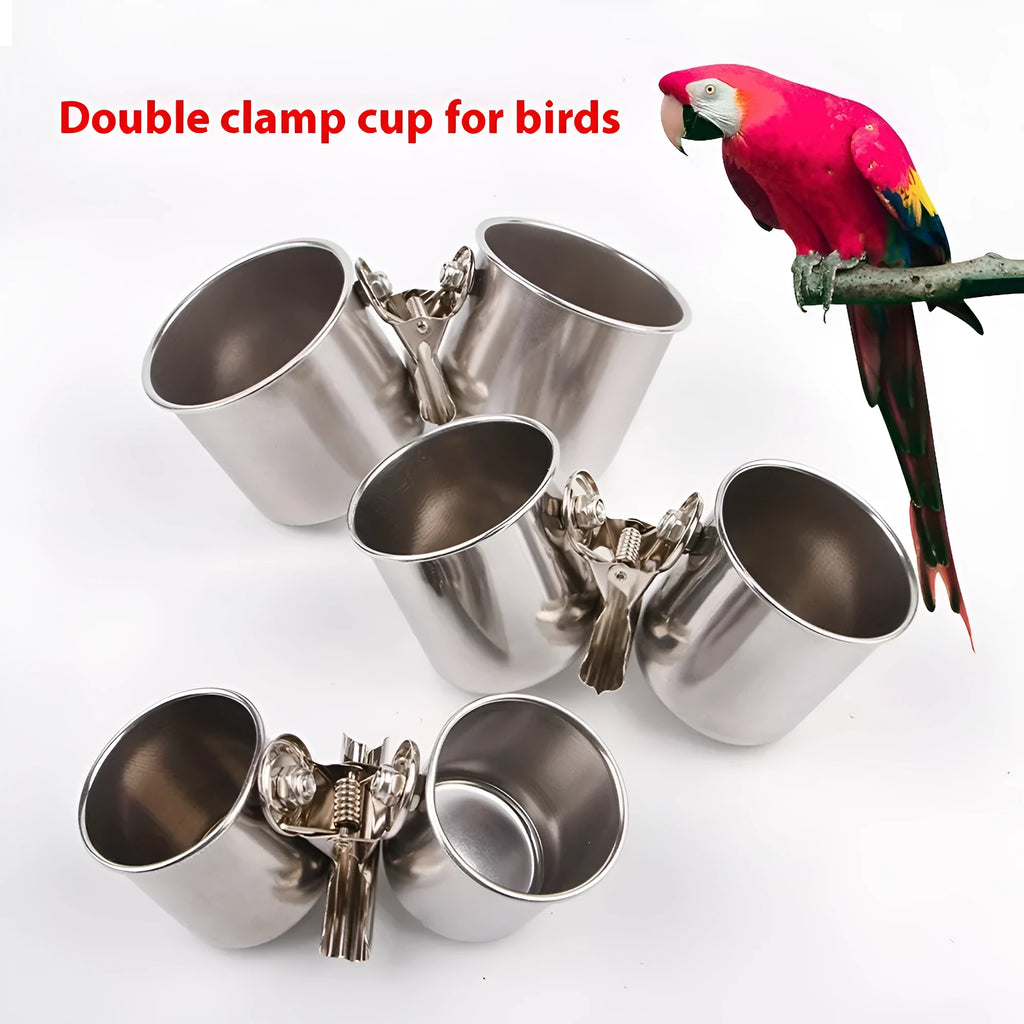 Stainless steel birdcage food container outdoor feeder
