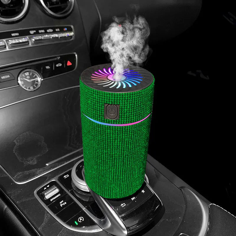 Car mounted air purification humidifier with USB cable in one of seven colour options