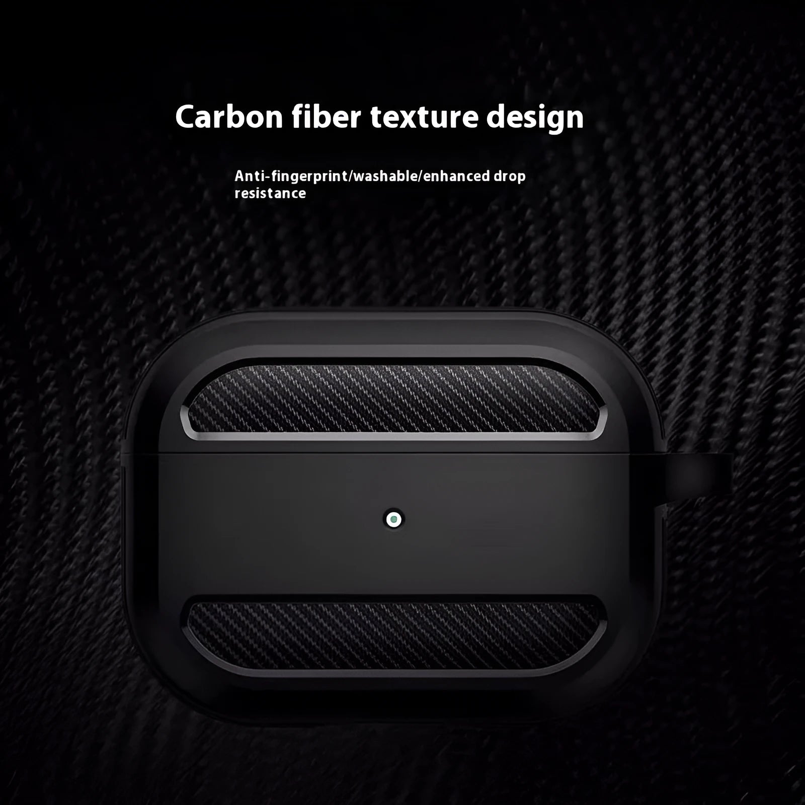 Carbon fibre patterned TPU protective case for AirPods in apple green colour