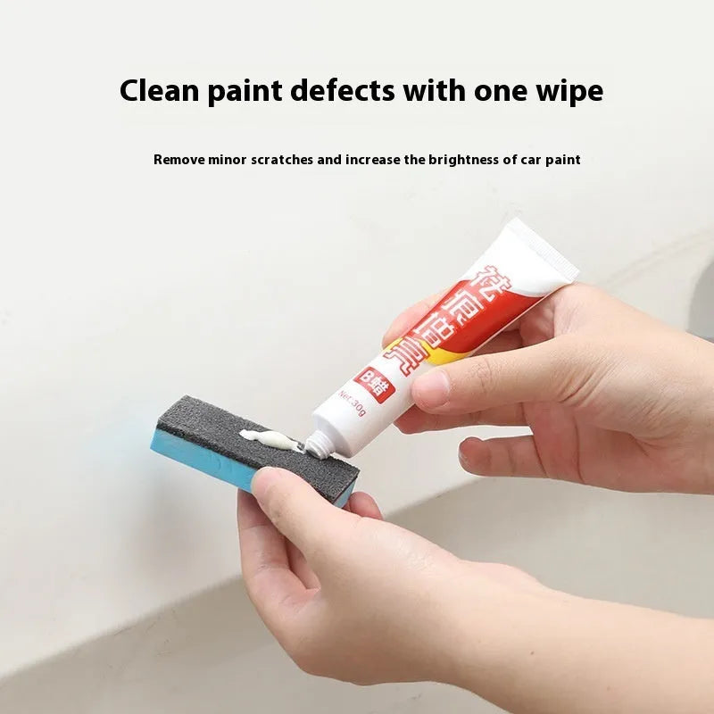 Car repair wax kit with A and B wax bottles and frosted sponge applicator for scratch removal and polishing