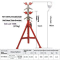Metal V-head pipe bracket for steel pipe support, showing high and low versions with ball mounting options.
