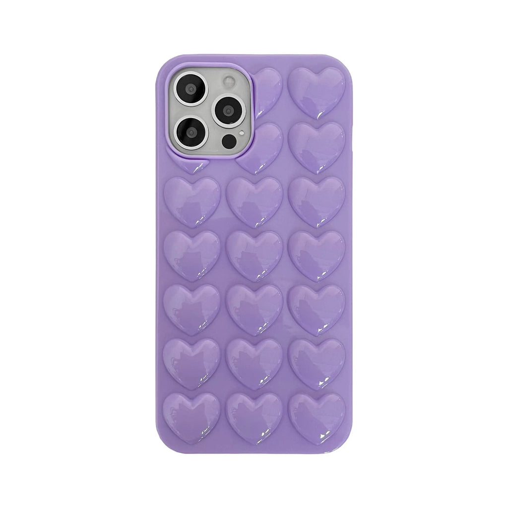 TPU phone case with 3D love design for iPhone, pink colour, Japanese Korean style back cover