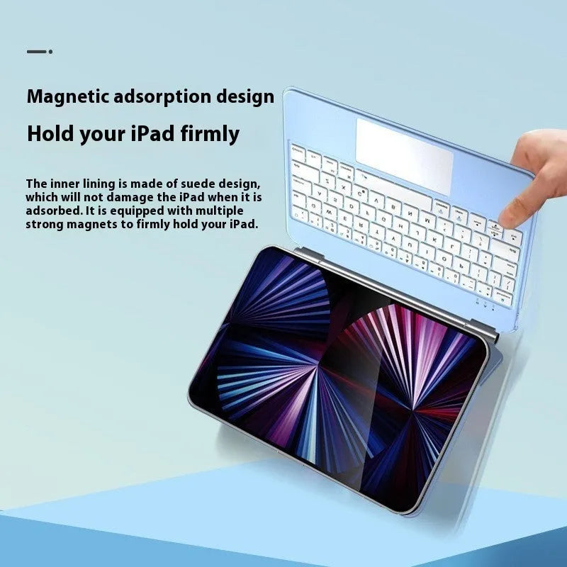 Bluetooth wireless keyboard with magnetic protective cover for iPad Pro and iPad Air in various colours
