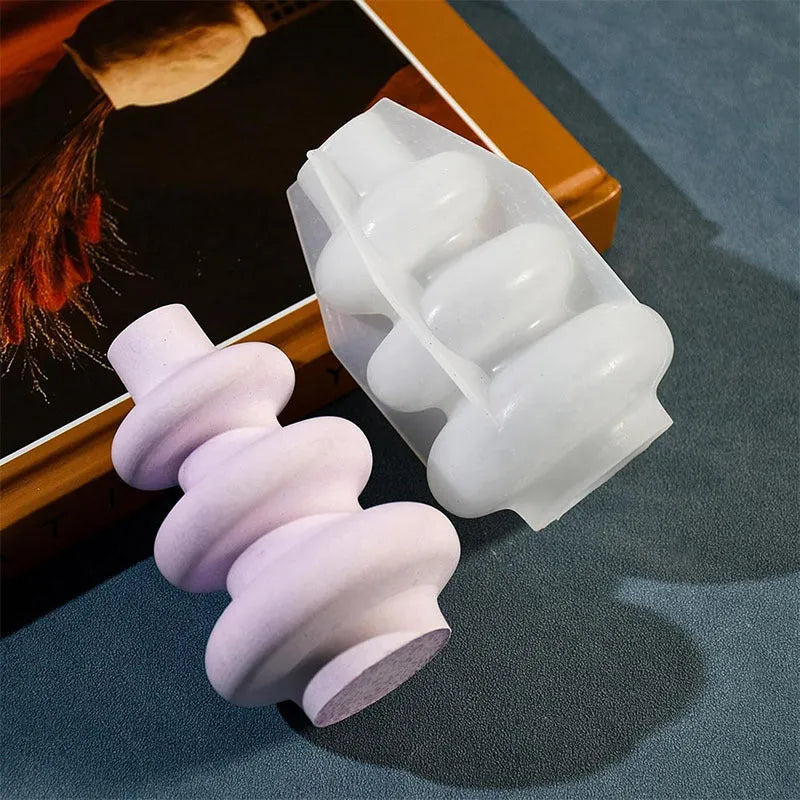 Three-layer circle vase silicone mold in irregular shape for baking and craft projects