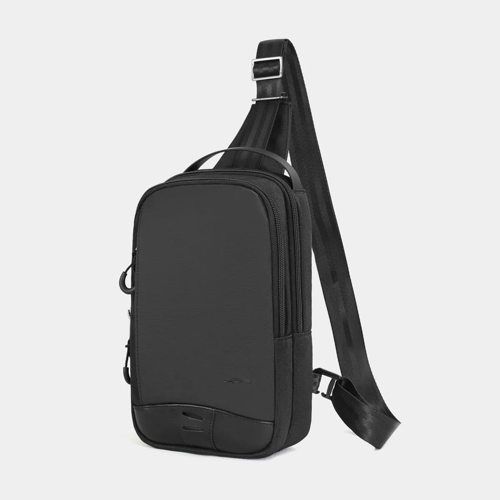 Casual black camouflage chest bag with waterproof function and single shoulder strap