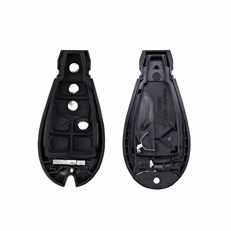 Dodge car key fob replacement shell in ABS brass and nylon, dimensions 85mm by 42mm by 15mm.