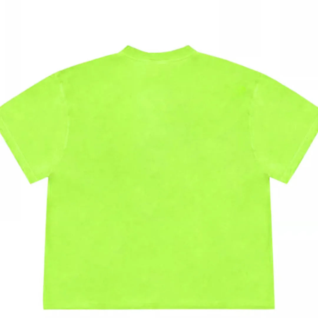 Women's blueberry patchwork design short-sleeved t-shirt in loose fit on ice oxygen cotton fabric.