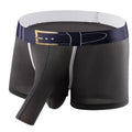 Men's solid colour Ice Silk boxers in mid waist style, shown in various colours.