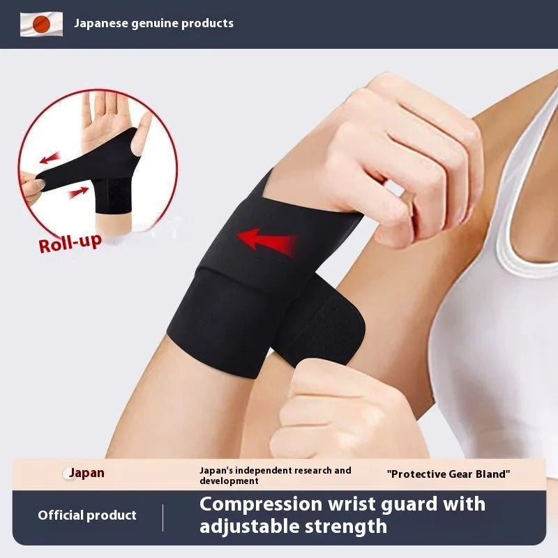 Adjustable breathable athletic wristguard in black or skin colour for badminton tennis volleyball support.