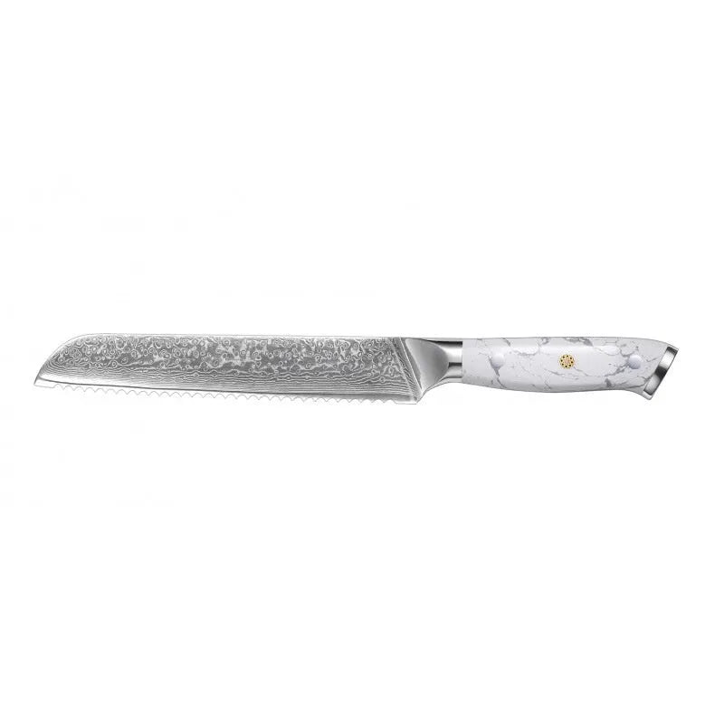 Damascus chef's knife with 21cm VG10 steel blade and modern handle design