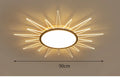 Modern round aluminium LED ceiling lamp with remote control for dimming, shown in available diameter sizes