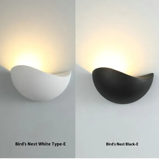 Black bird's nest design LED lamp with IP65 waterproof rating for courtyard and bedroom use