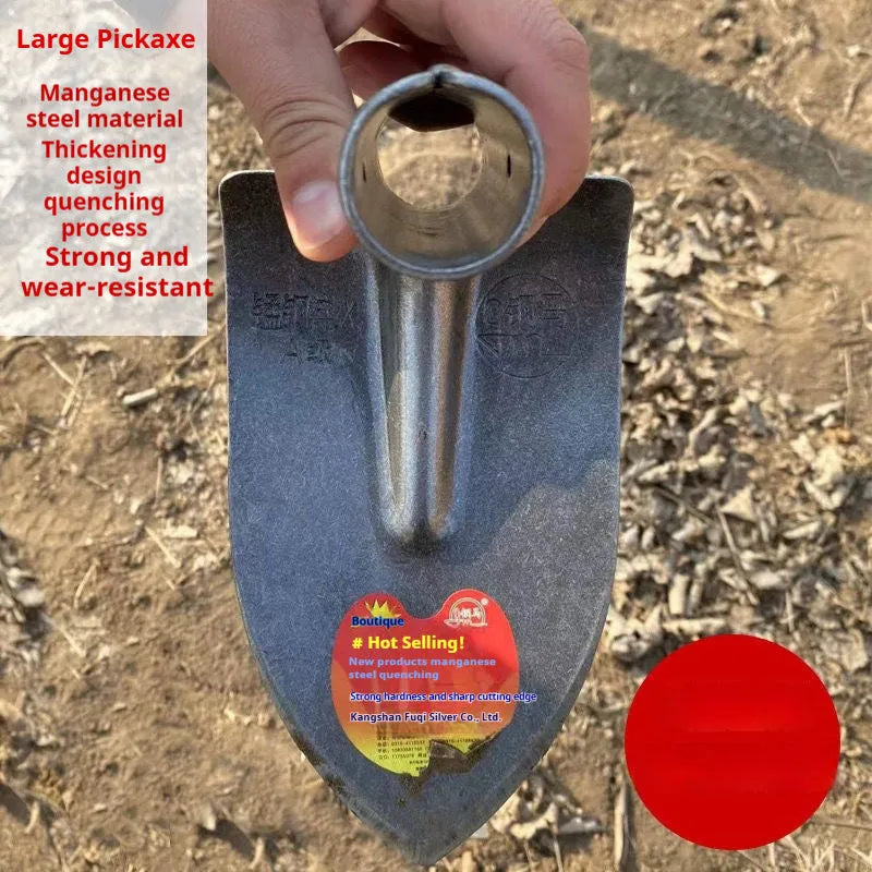 Agricultural flat pointed hoe with stainless steel construction and manganese steel quenching for weeding and ploughing