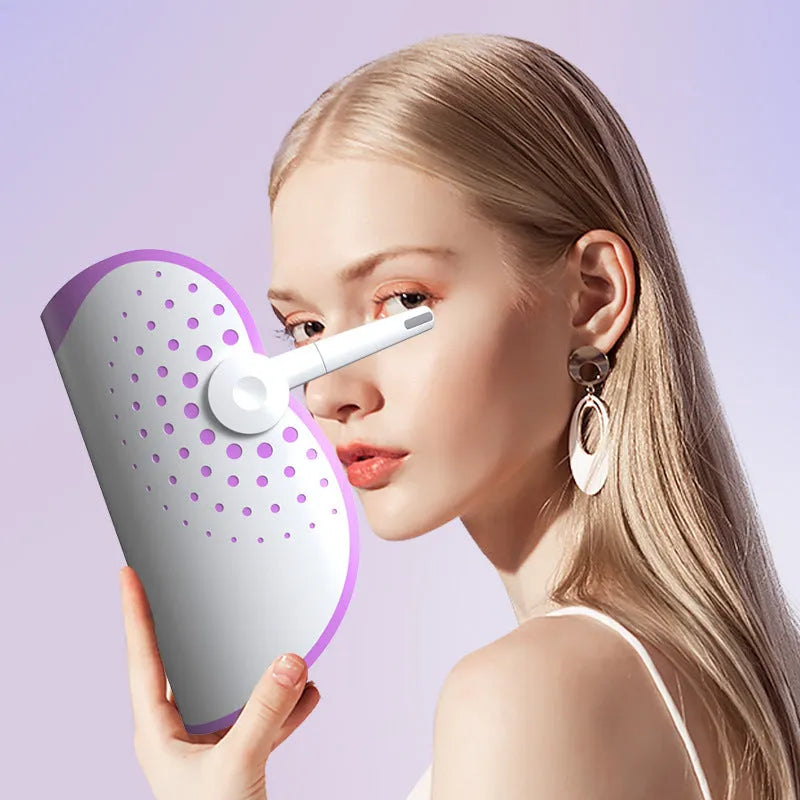 White and purple photon IPL beauty mask device with spectrometer for home skin treatment