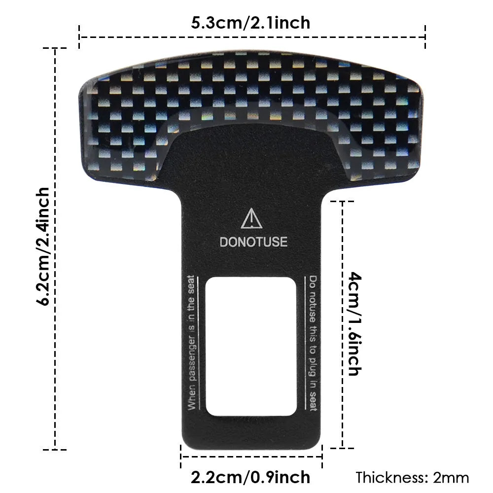 Aluminium alloy keychain with a 2.1 cm lock tongue buckle bottle opener in frosted carbon fibre finish.