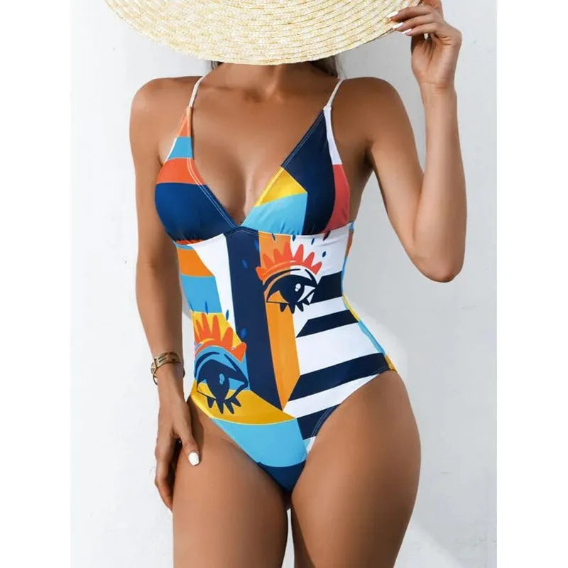 Plus size women's backless one-piece swimsuit in polyester spandex blend with high elasticity
