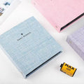 Cotton and linen loose-leaf pocket photo album for 3-inch and 5-inch prints with PP cover, beige colour