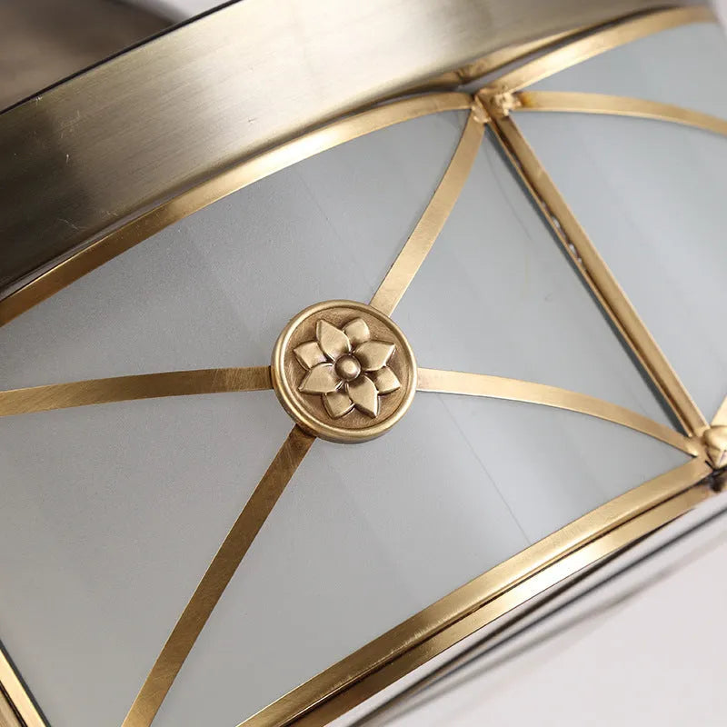 Gold 42-inch ceiling fan light with invisible blades and remote control on a white background.