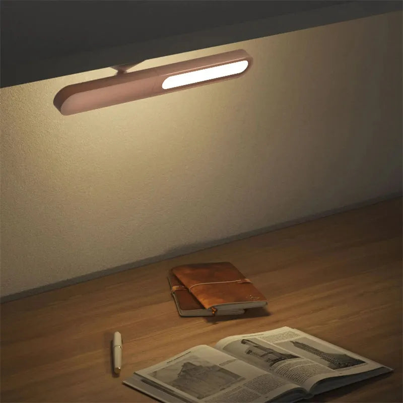 Geometric design desk lamp with magnetic suction base and touch controls in white colour
