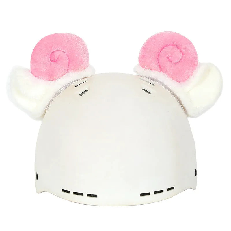 Plush fabric cartoon design helmet cover for motorcycle helmet decoration in medium size