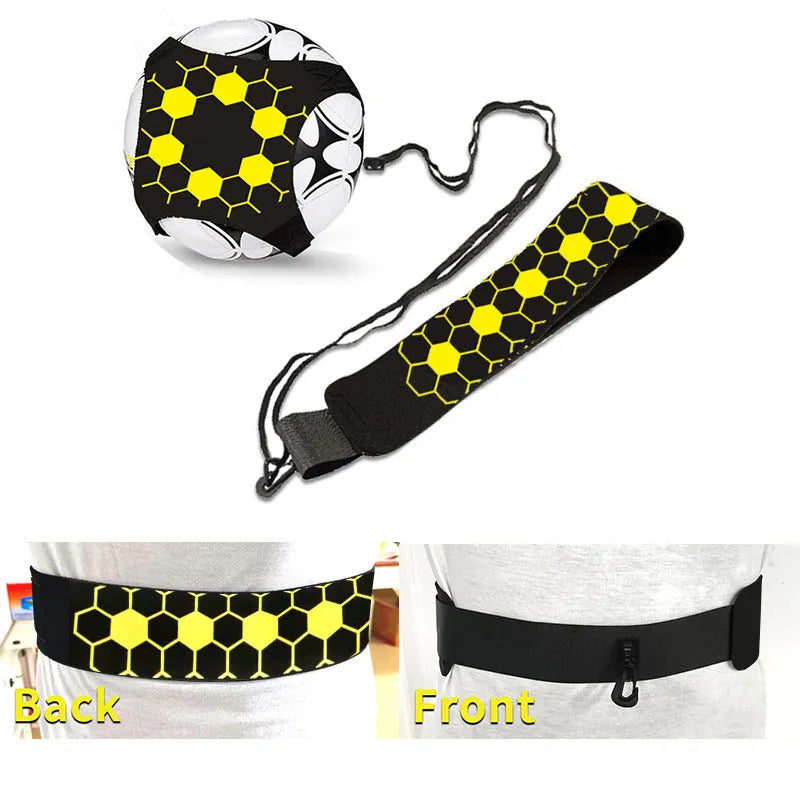 Purple five-corner neoprene football juggling belt for solo training