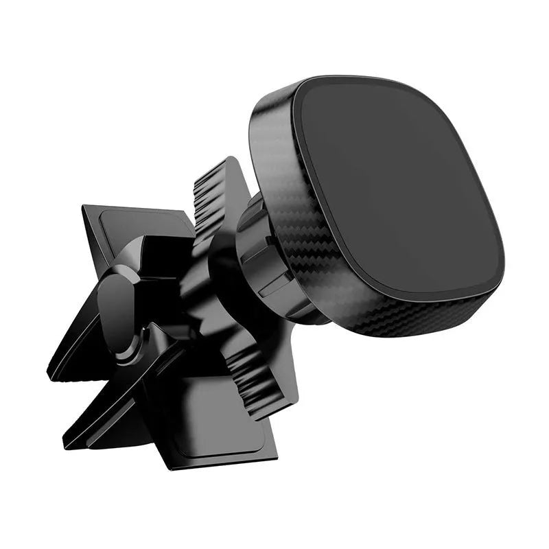 Black car phone holder with magnetic mount for air conditioning vents