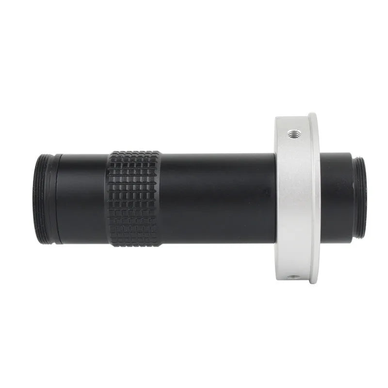 Black cylindrical industrial camera monocular lens for high-magnification inspection