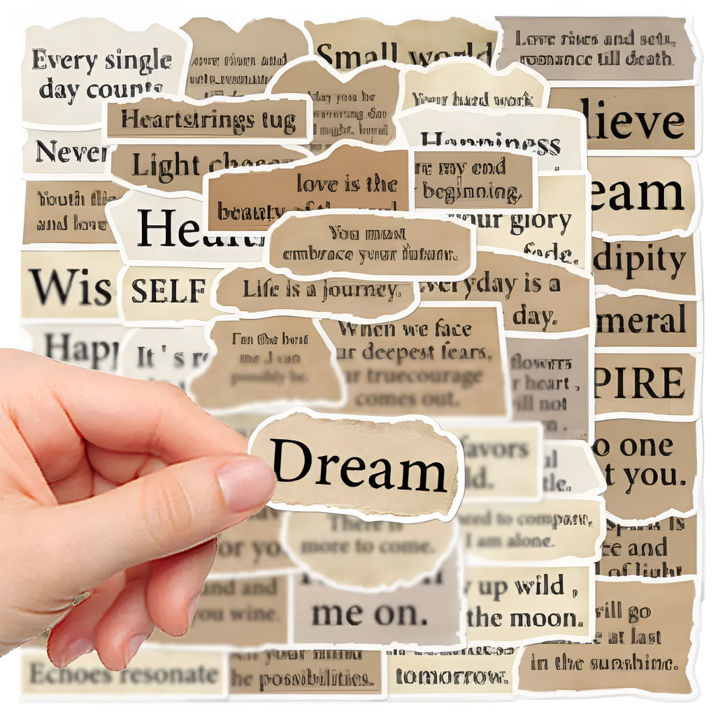 25 torn English letter design waterproof PVC stickers for laptops and notebooks