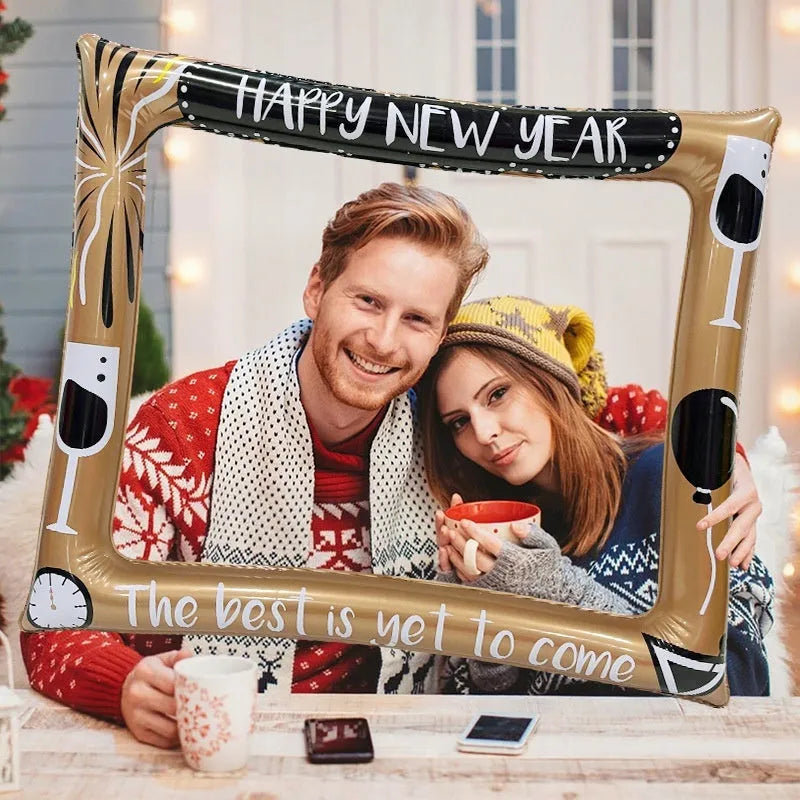 Christmas inflatable photo frame PVC prop for parties and photo booths