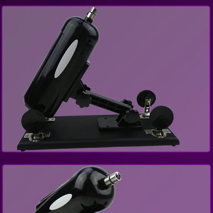Purple Bobb automatic telescopic thrusting sex tool made from PVC on a plain background.