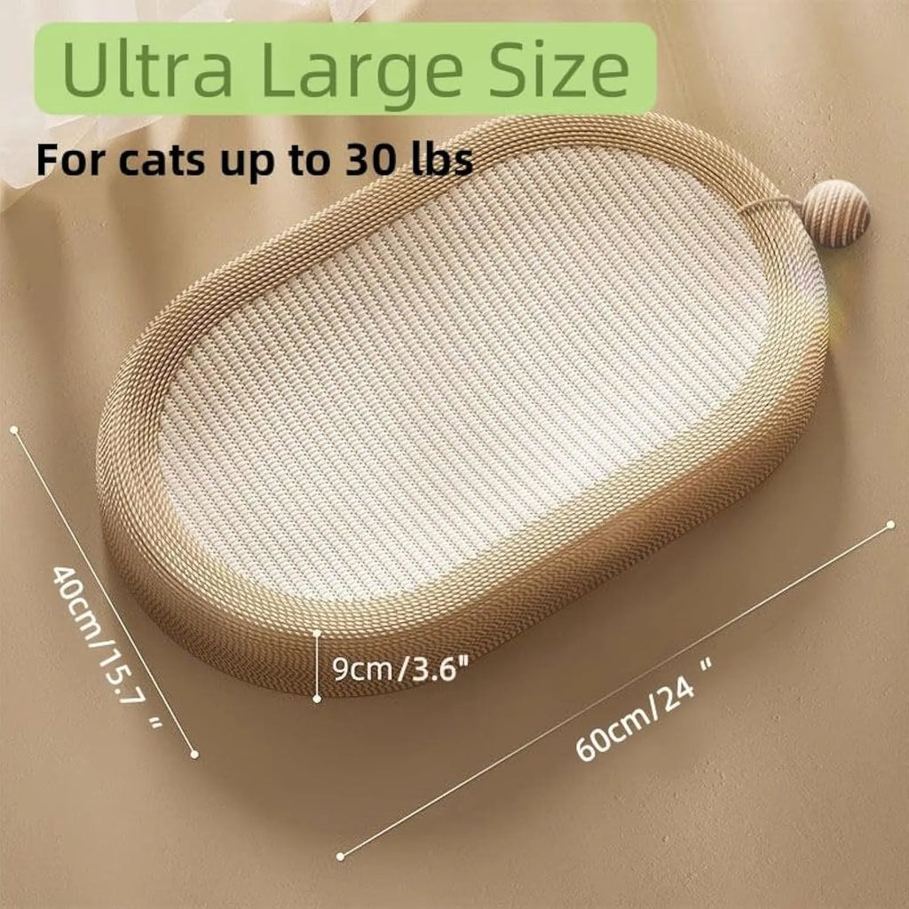 Large sisal cat scratching board with flat lounge platform on top