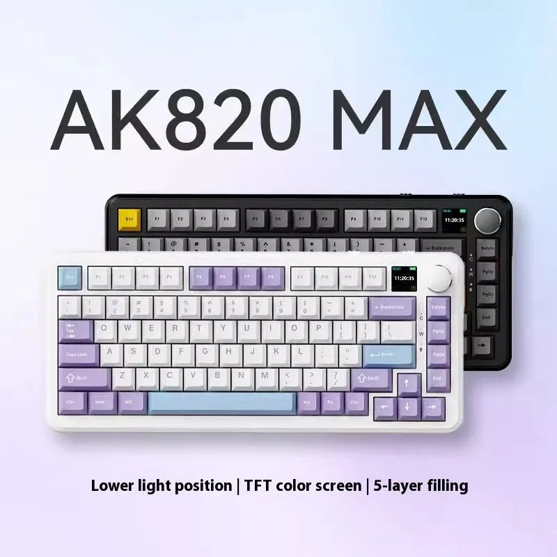 75% wireless mechanical keyboard in black grey yellow with hot-swappable switches and three connection modes