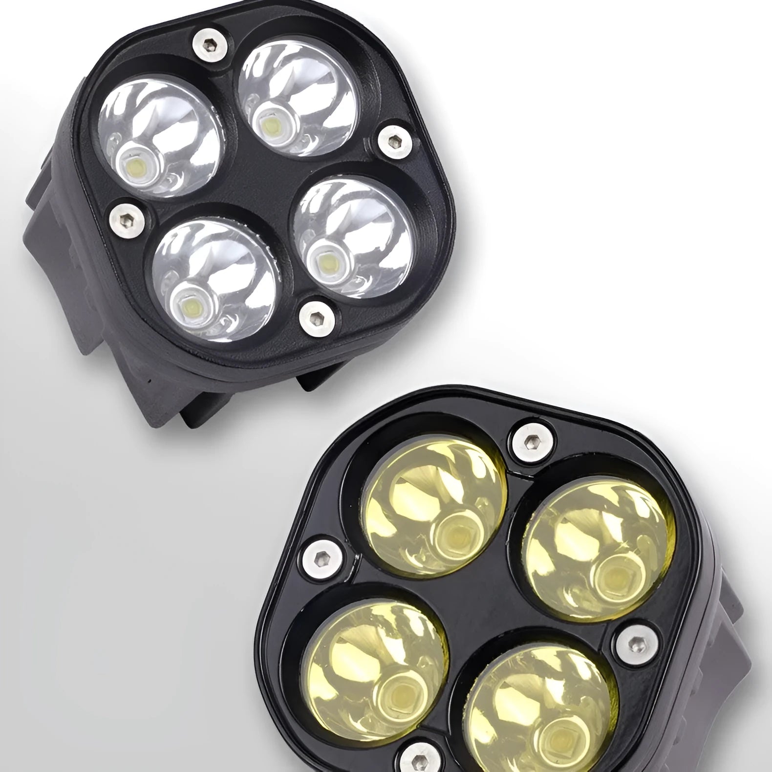 Four-leaf clover design motorcycle spotlight with aluminium base plate for vehicle modification