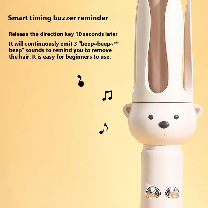 Beige anion automatic hair curler with wired power supply and hair stick accessory