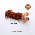 Brown dog design horse molar plush chew toy with microfiber filling and squeaker