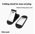Compact folding aluminum alloy laptop stand bracket in silver and white colours
