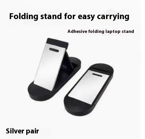 Compact folding aluminum alloy laptop stand bracket in silver and white colours