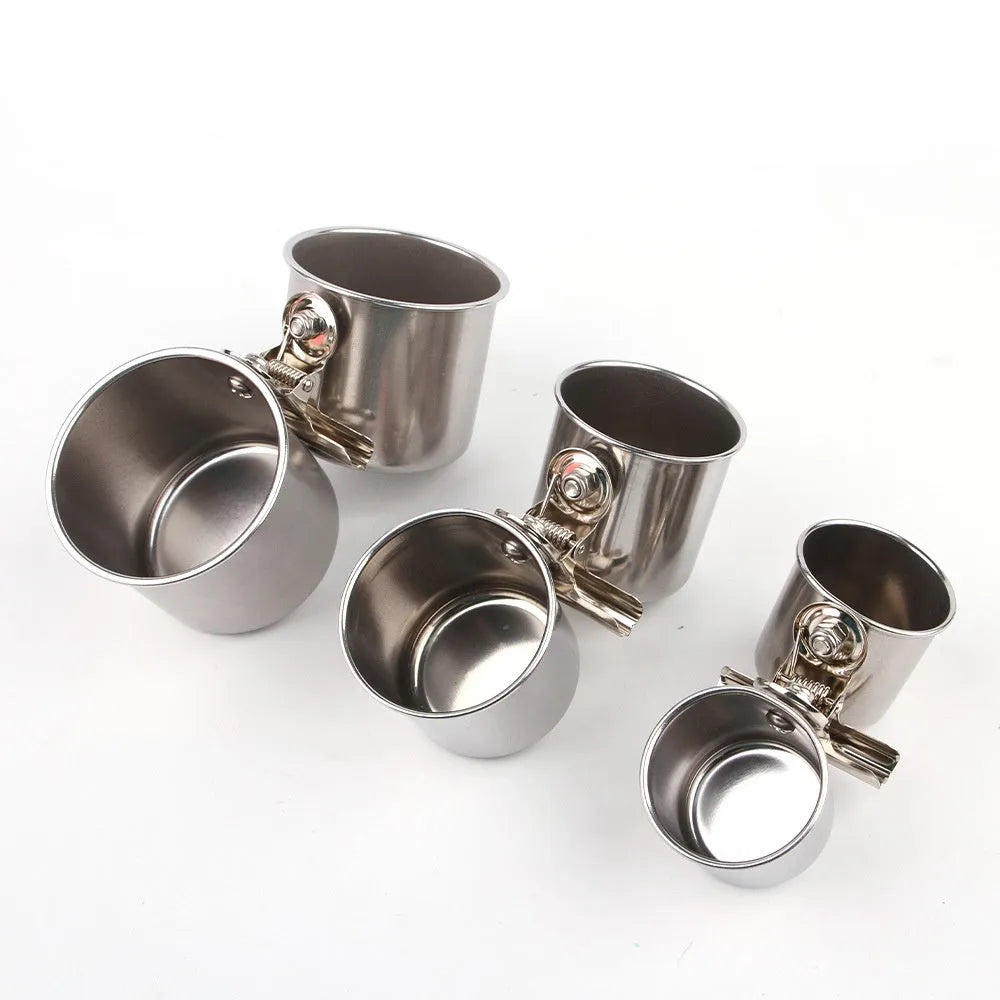 Stainless steel birdcage food container outdoor feeder