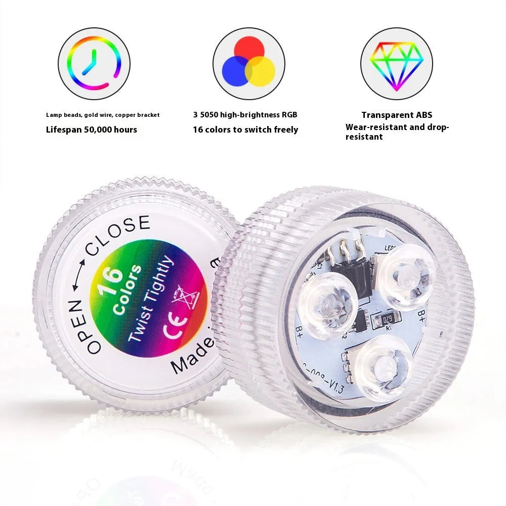 Remote control waterproof LED diving light for fish tanks with compact plastic housing