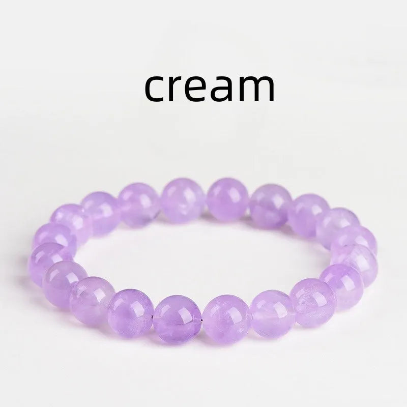Lavender amethyst bracelet with water ripple design on round beads in two colour options.