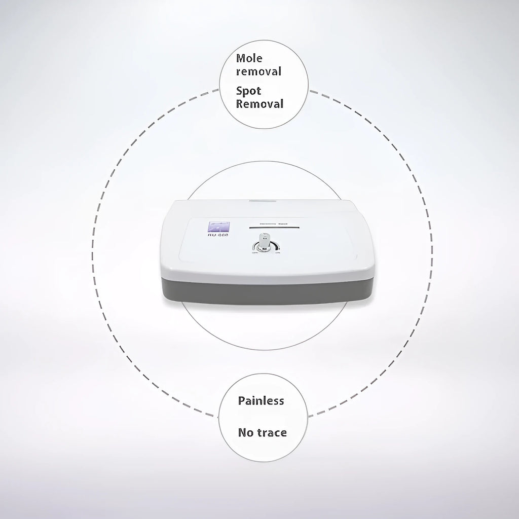 White electronic spot and mole removal beauty instrument for commercial salons with multiple power supply options