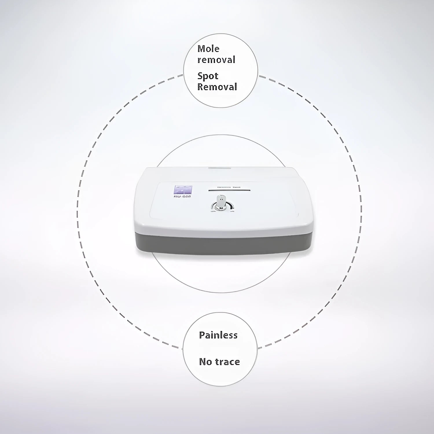 White electronic spot and mole removal beauty instrument for commercial salons with multiple power supply options